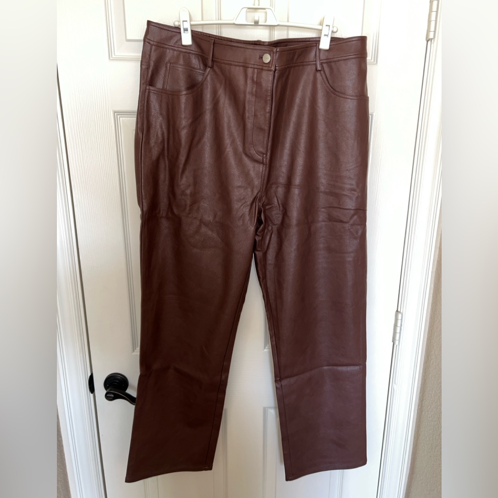 Brand New Brown Faux Leather Pants